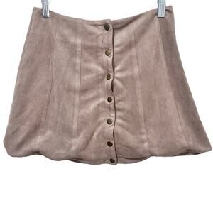 Altar’d State Suede Mini Skirt S Taupe